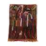 Tapis berbère marocain boujaad marron à motifs colorés 315x200cm