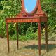 Art Deco oak dressing table, marble top and swivel mirror.