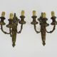 Magnificent Pair of Bronze Sconces with Louis XV Style Fire Pots. 1930s