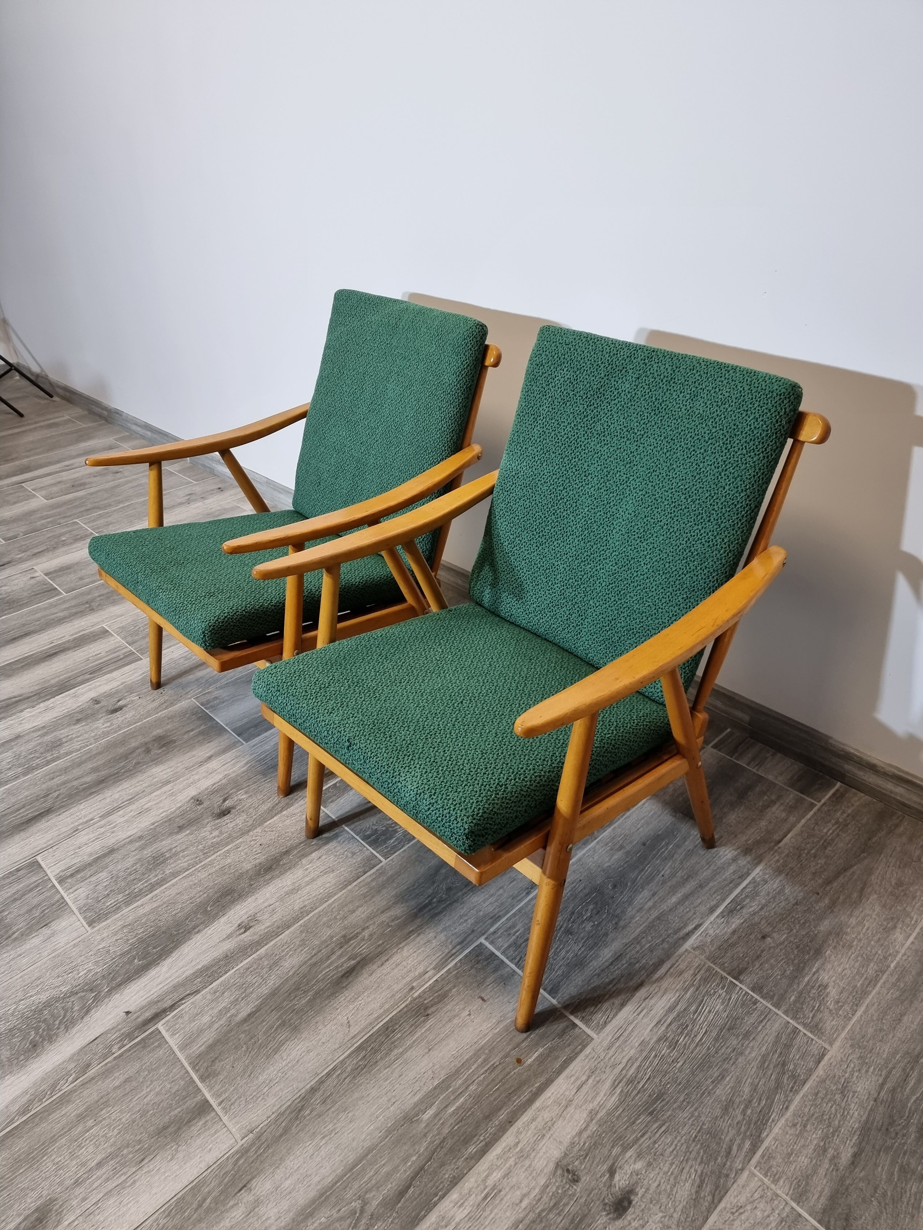 2 armchairs boomerang model by Ton