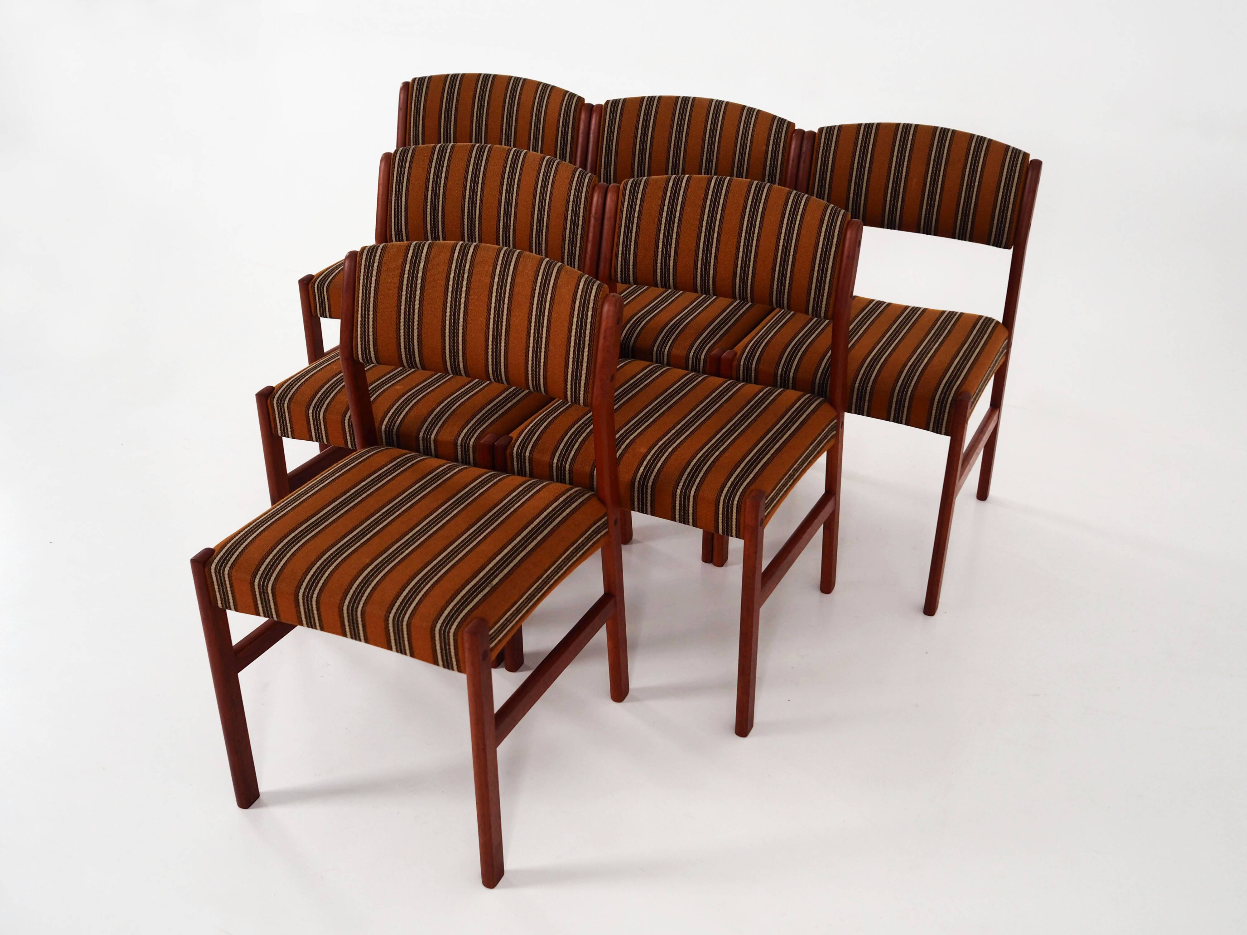 Set of six teak chairs, Danish design, 1970s, production: Denmark