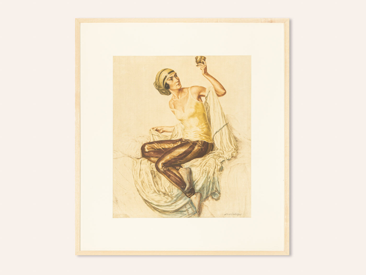 Ivo saliger “friend of hafez”. original color etching