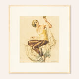 Ivo saliger “friend of hafez”. original color etching