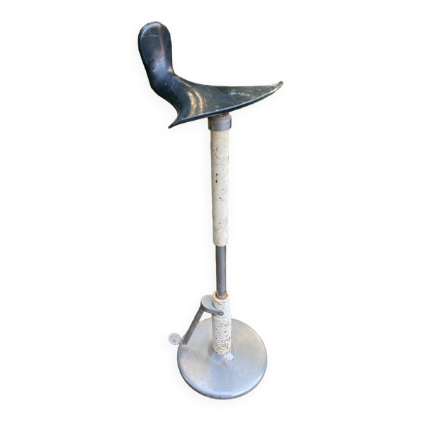 Tabouret industriel hydrolique vintage