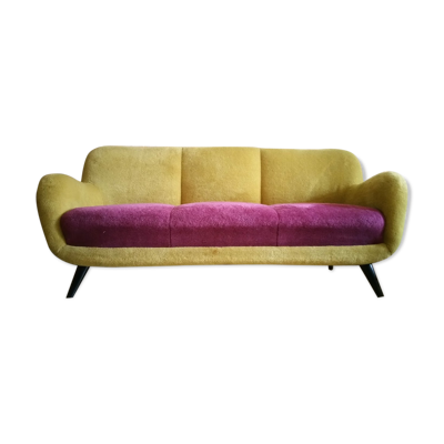 Canapé '''' Nounours '''' design organique EGG année 50 60 peluche bi color
