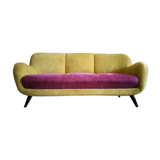 Sofa "" Teddy "" organic design EGG year 50 60 plush bi color