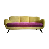 Canapé "" Nounours "" design organique EGG année 50 60 peluche bi color