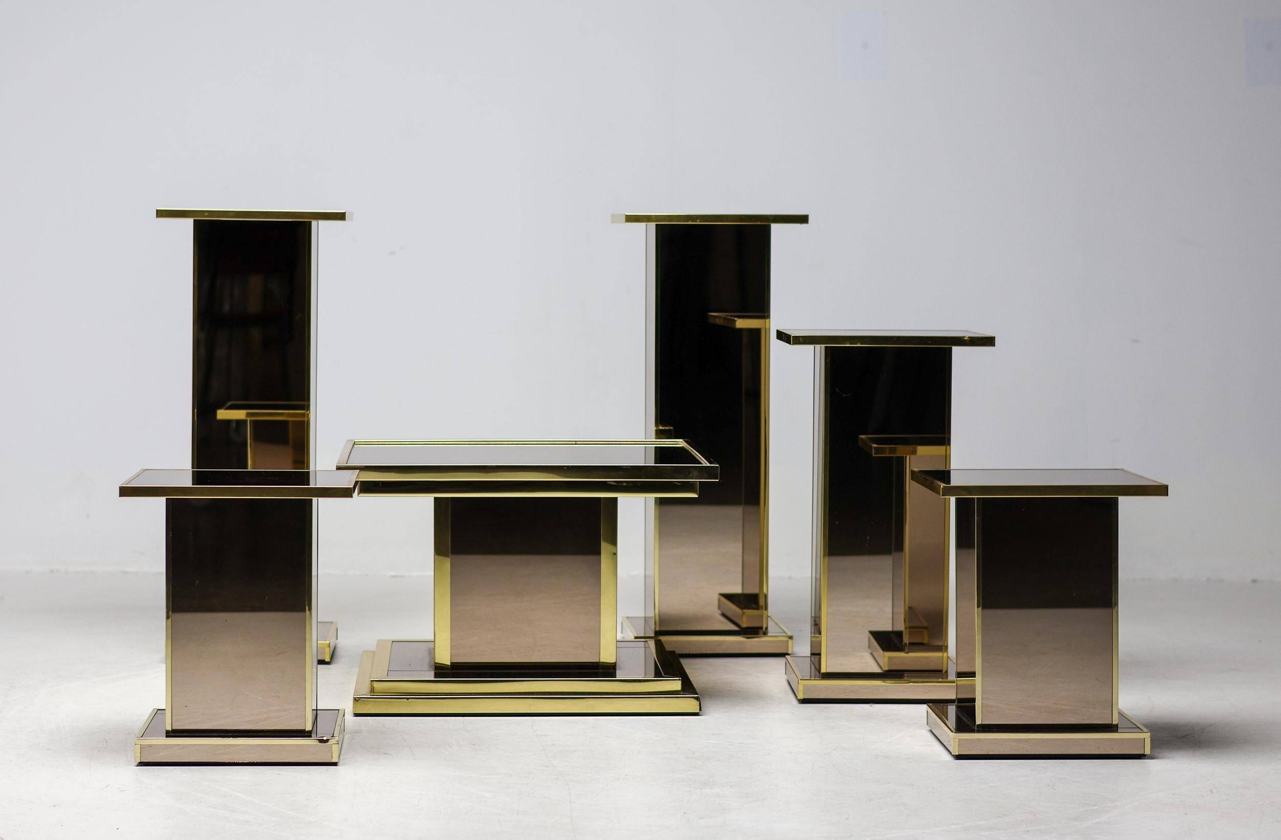 Set of six Hollywood Regency pedestals