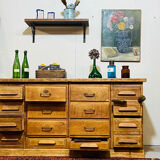 Old oak workshop drawer unit