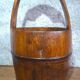 Old wooden well bucket with wrought iron bands – Late 19th century