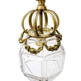 Lantern conical gilded beveled faceted glass old white XIXth