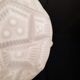 Glass sphere pendant light with teak, danish design, 70s