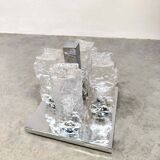 Vintage design Ice glass Flush Mount ceiling lamp 'Ice cubes'
