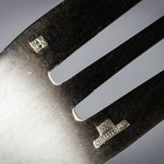 12 dessert forks Christofle Boréal by Luc Lanel, silver-plated metal