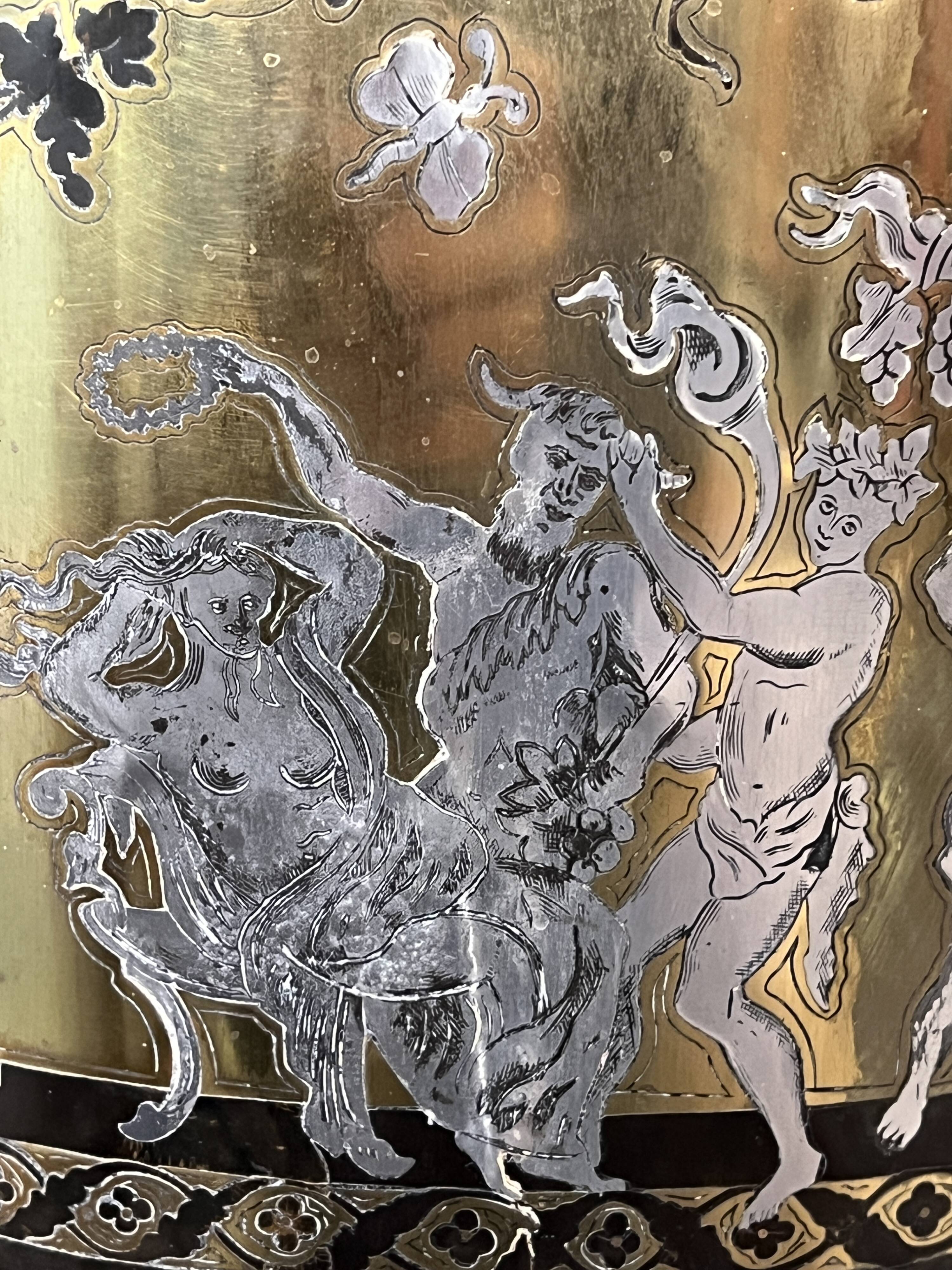 Low Boulle marquetry buffet, curved support furniture, Napoléon III period.