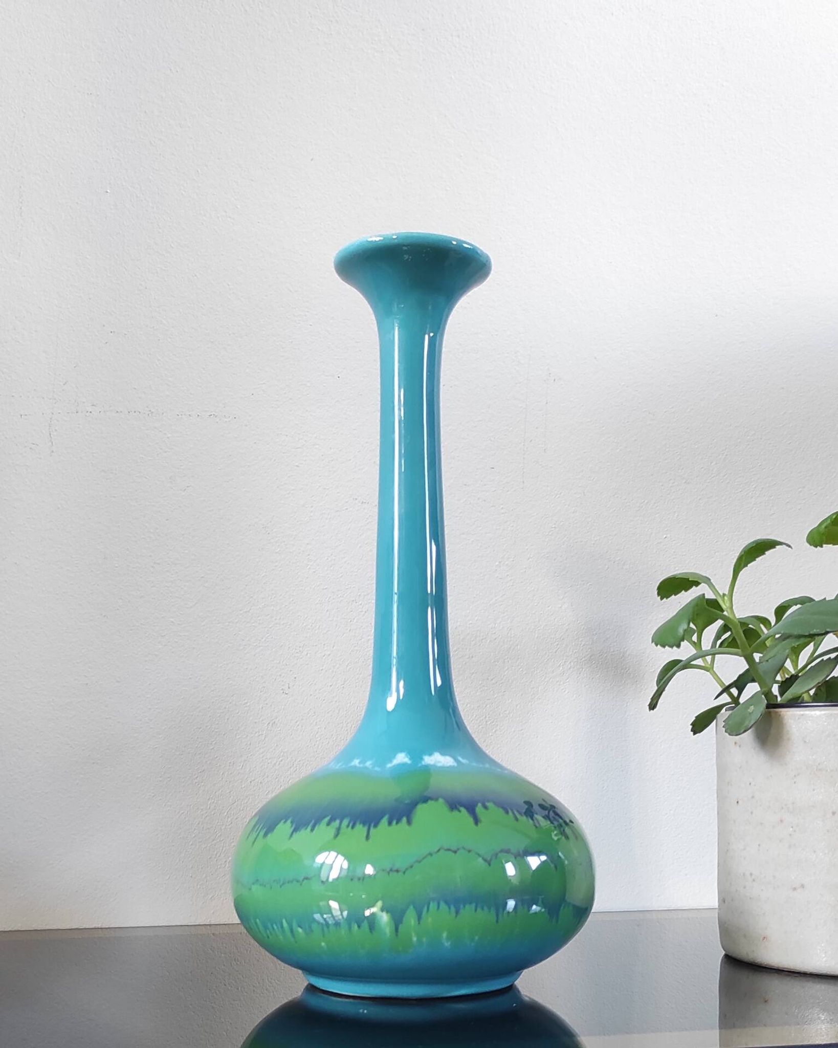 soliflore vintage en céramique émaillée, années 70