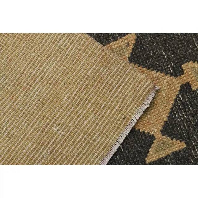 Vintage Turkish Hand-Knotted Wool Cotton Brass Runner Rug 95x432