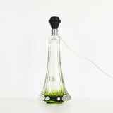 Vintage Belgian crystal glass table lamp by Val Saint Lambert