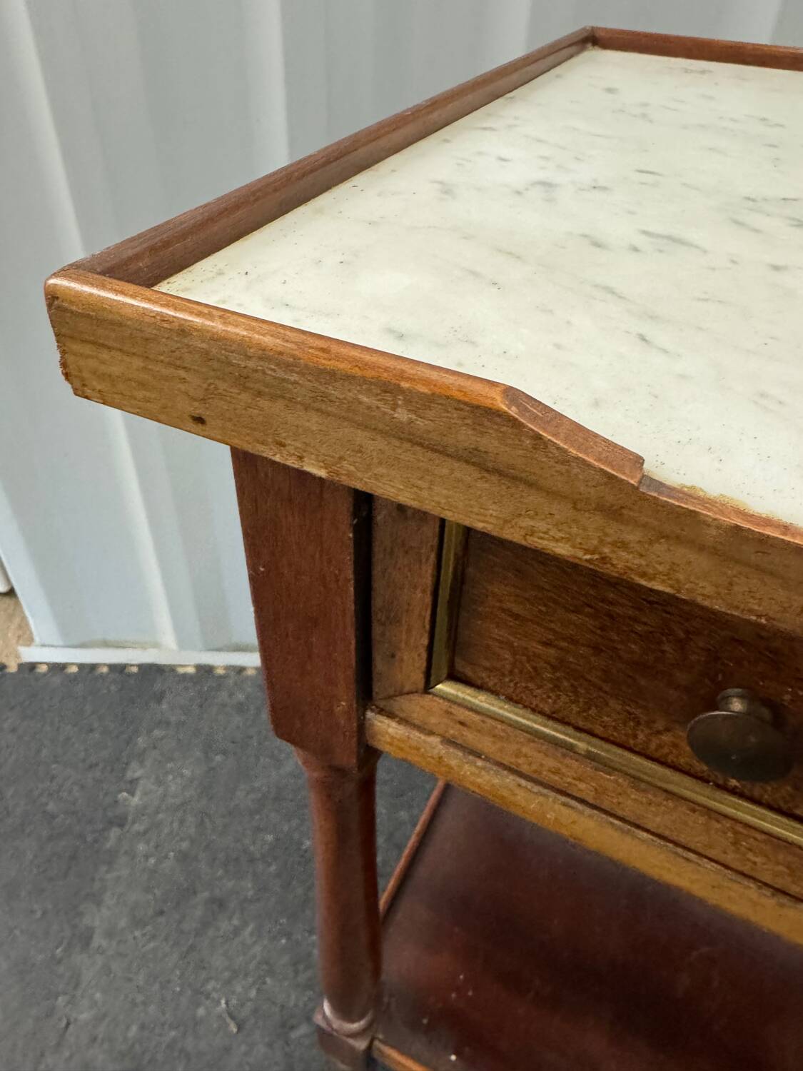 White marble console