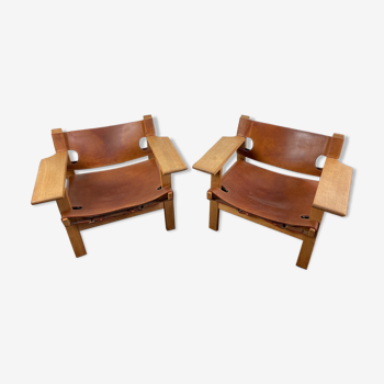 Set mid-century Spanish chairs by Borge Mogensen for Fredericia