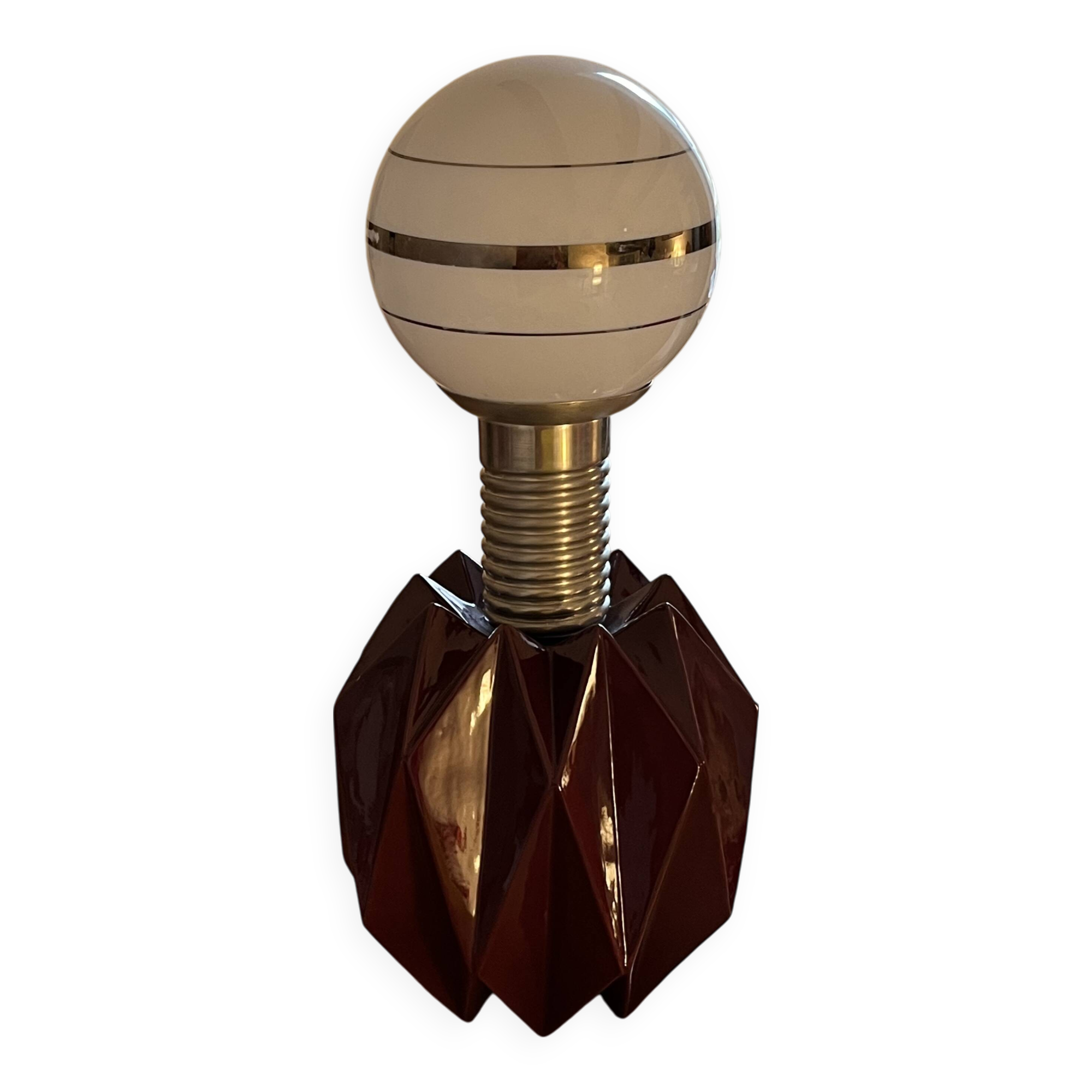 Origami lamp, ceramic and glass