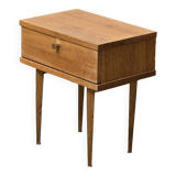 Scandinavian bedside table with hinged drawer