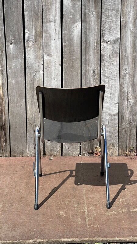 Black'n Chrome Galvanitas chairs – Black Pagholz – Chromed frame – Vintage design (50 in stock)