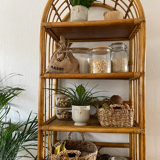 Bamboo rattan and wicker shelf