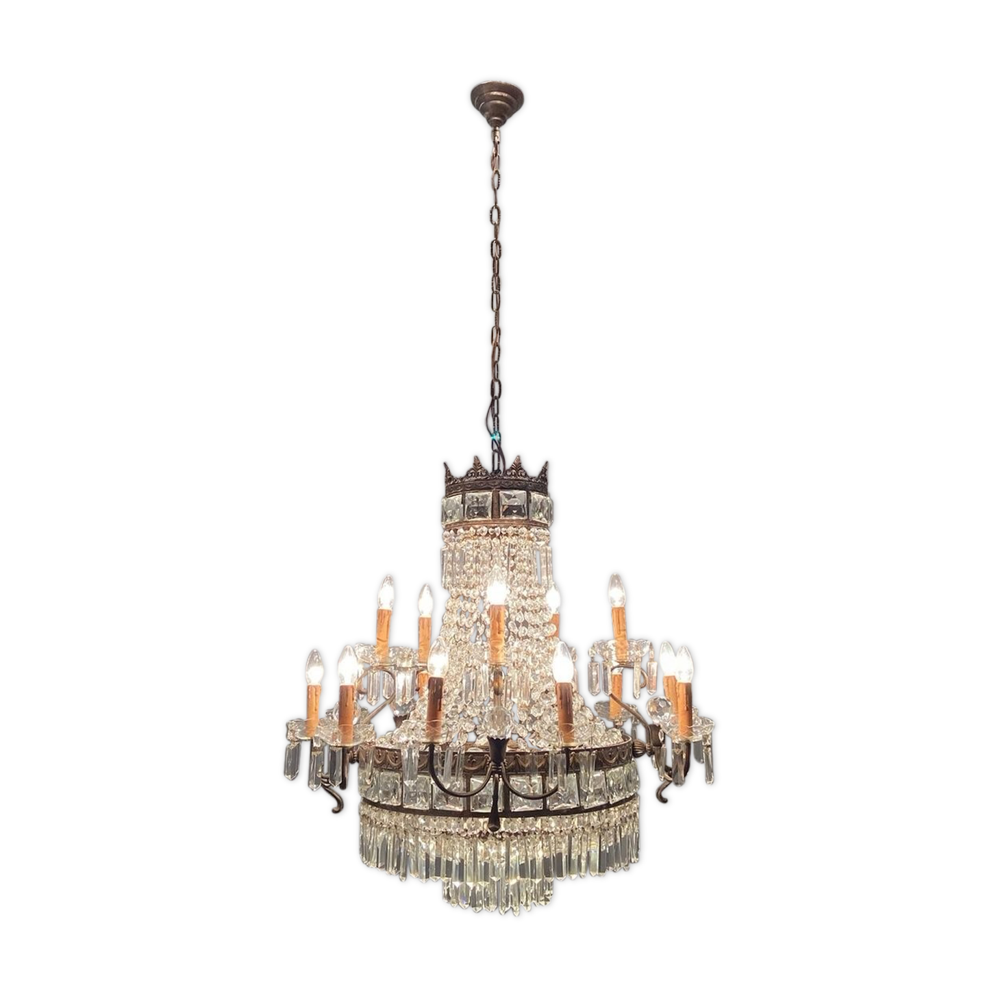 Italian crystal chandelier, 1940s
