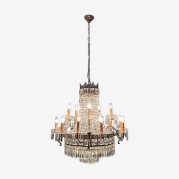 Italian crystal chandelier, 1940s