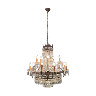 Italian crystal chandelier, 1940s