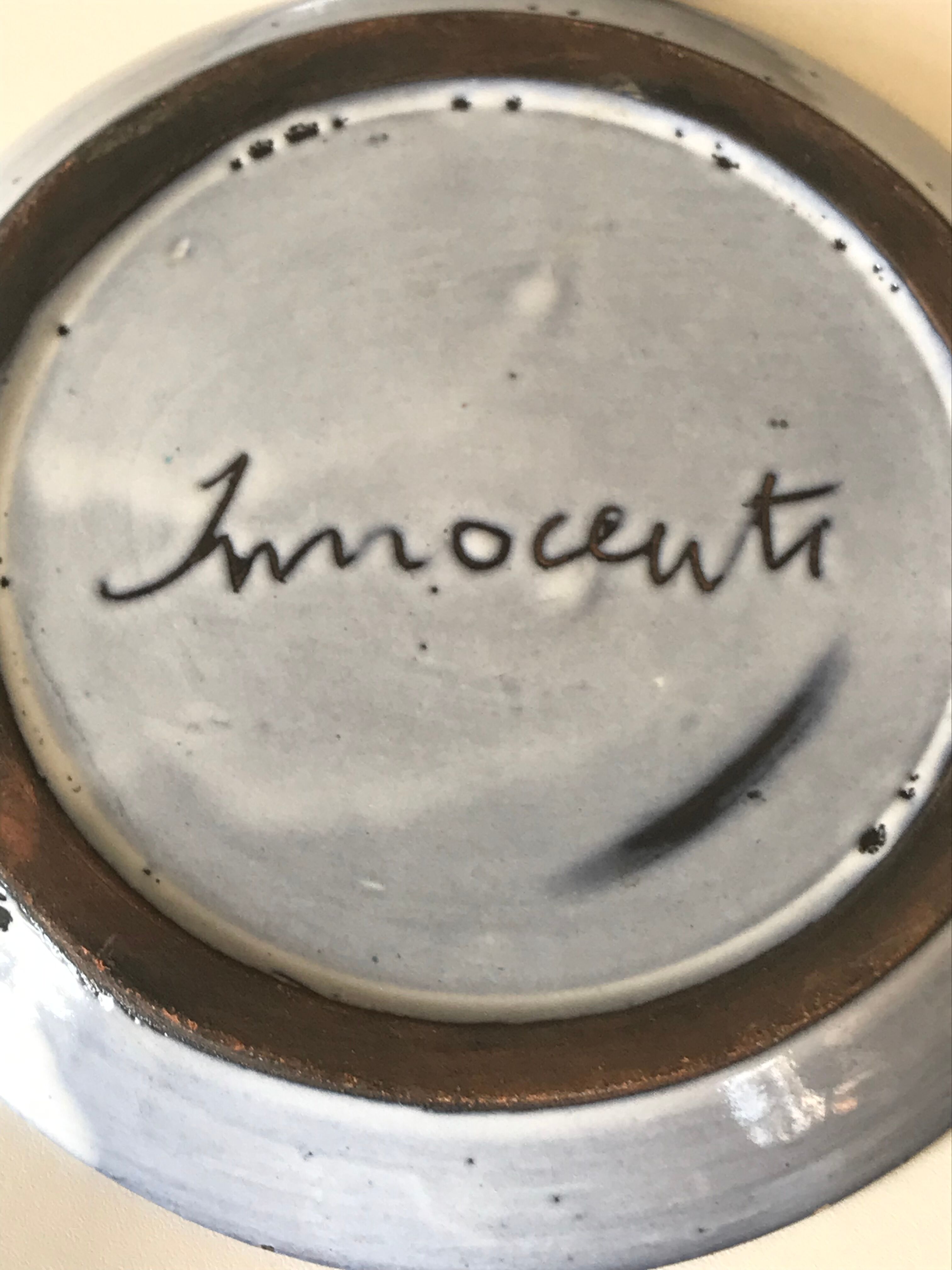 Pair of decorative plates signed innocenti annees 50