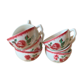 7 tasses céramique Digoin  Sarreguemines