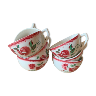 7 ceramic cups Digoin Sarreguemines