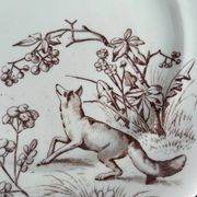 12 assiettes plates en terre de fer modèle Chasse