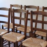 6 straw farm chairs