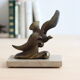 Pair of art deco seagull bookends in regulation and marble