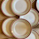 Set of 11 vintage flat plates, Gilles de Gien model