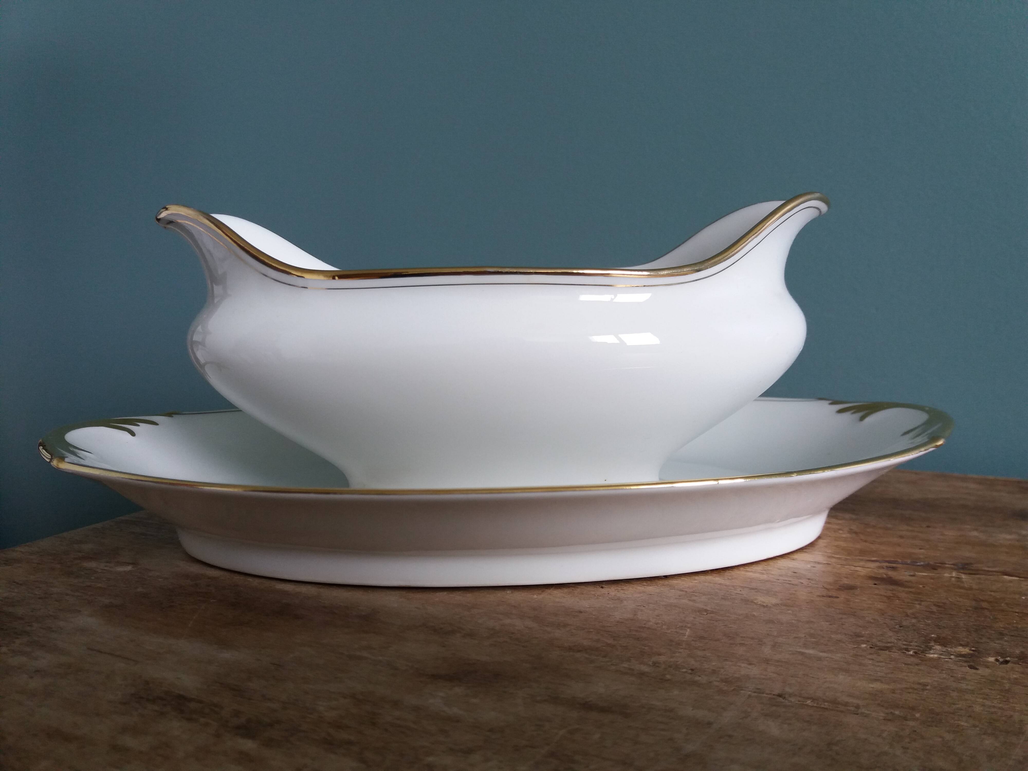 Betoule and Legrand Limoges porcelain sauceboat