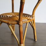 Rattan bamboo Italian table, 1950s