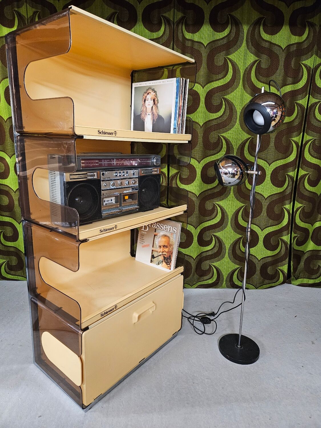 "Space-Age smoked plexiglass library set 1970"