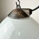Industrial grey enamel factory lamp with cast iron top, 1960s