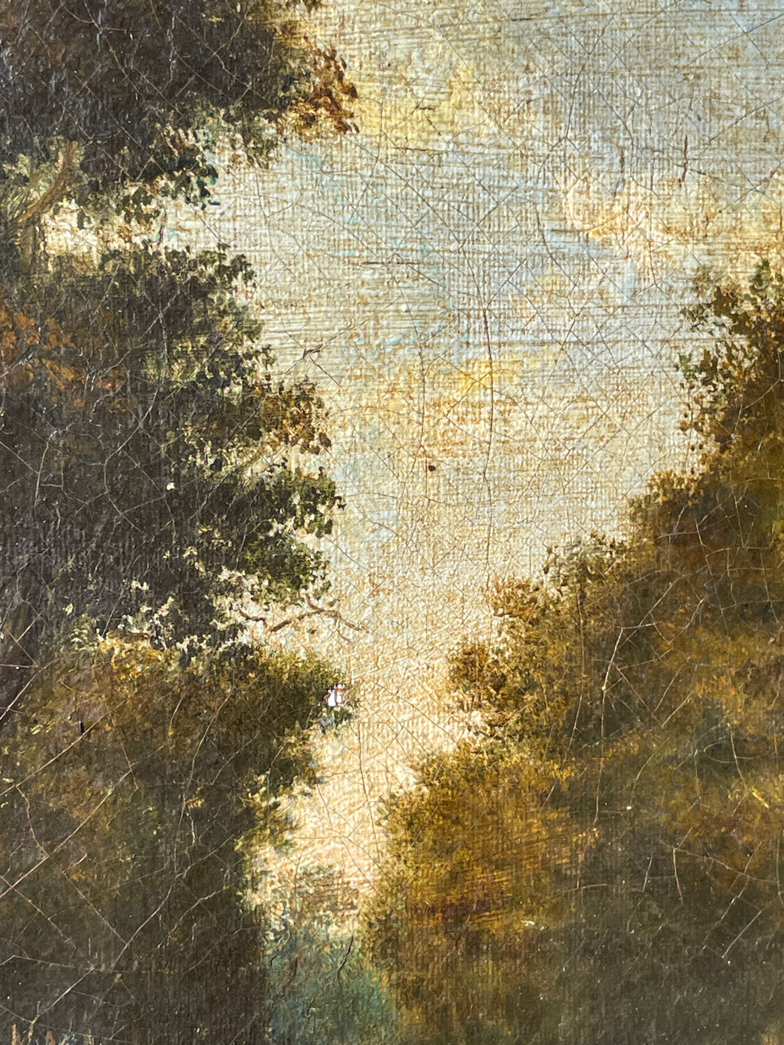 Old painting from the Barbizon school signed / oil on canvas signed