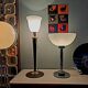 Large MAZDA 1950 Lamp Opaline Tulip/wood/metal