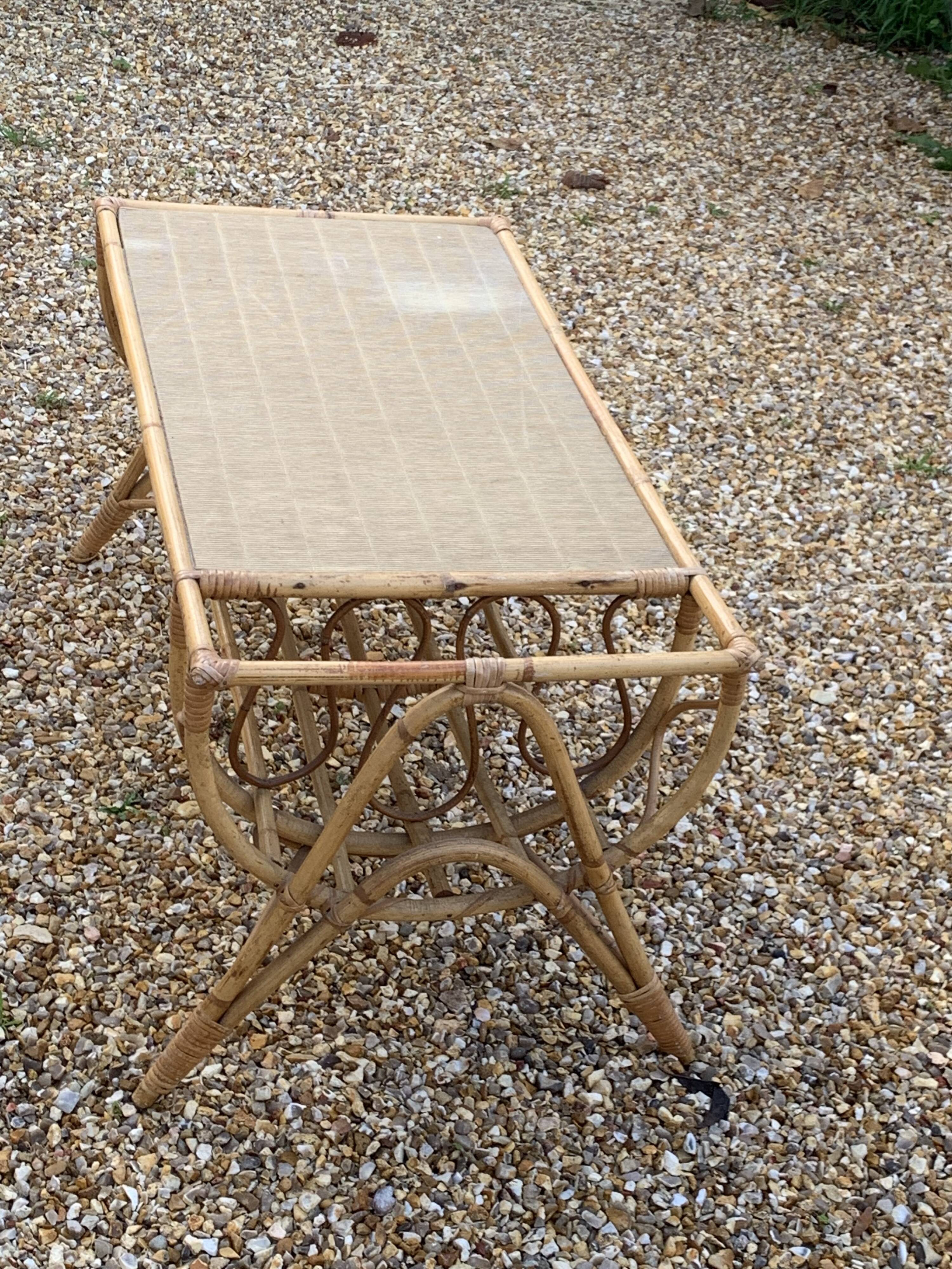 Rectangular coffee table door reviews in vintage rattan and wicker