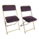 Lot de 2 chaises pliantes Lafuma en velours marron années 70