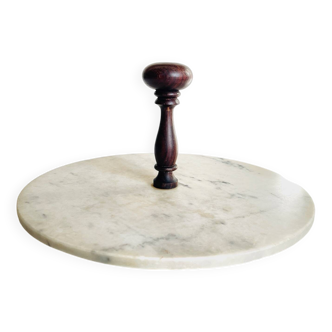 Vintage marble and wood presentation tray