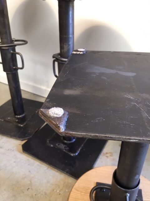 Stool industrial metal signed designer Pezon