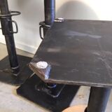 Stool industrial metal signed designer Pezon