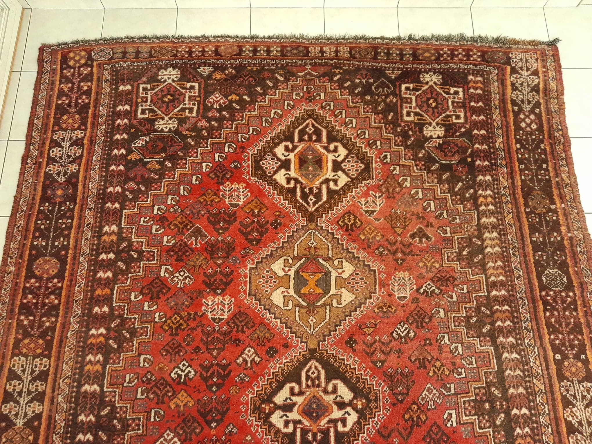 Handmade shiraz persian carpet 337x237cm